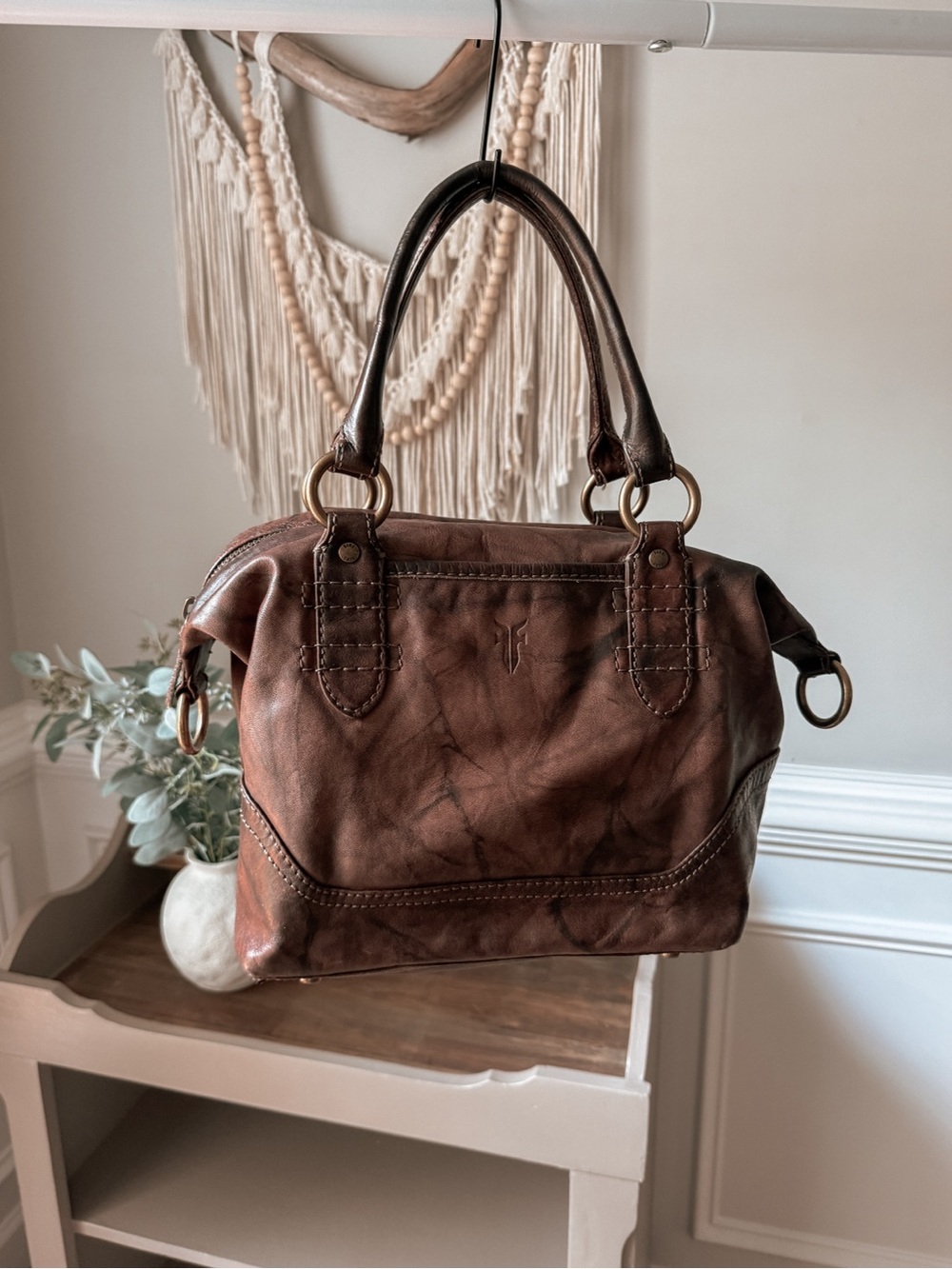 Frye Rustic Brown Leather Satchel - Picture 2 of 4